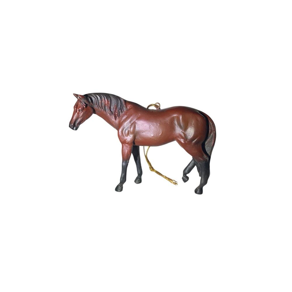 8" Brown Walking Horse Figurine Polyresin Equine Home Decor Ornament Gift